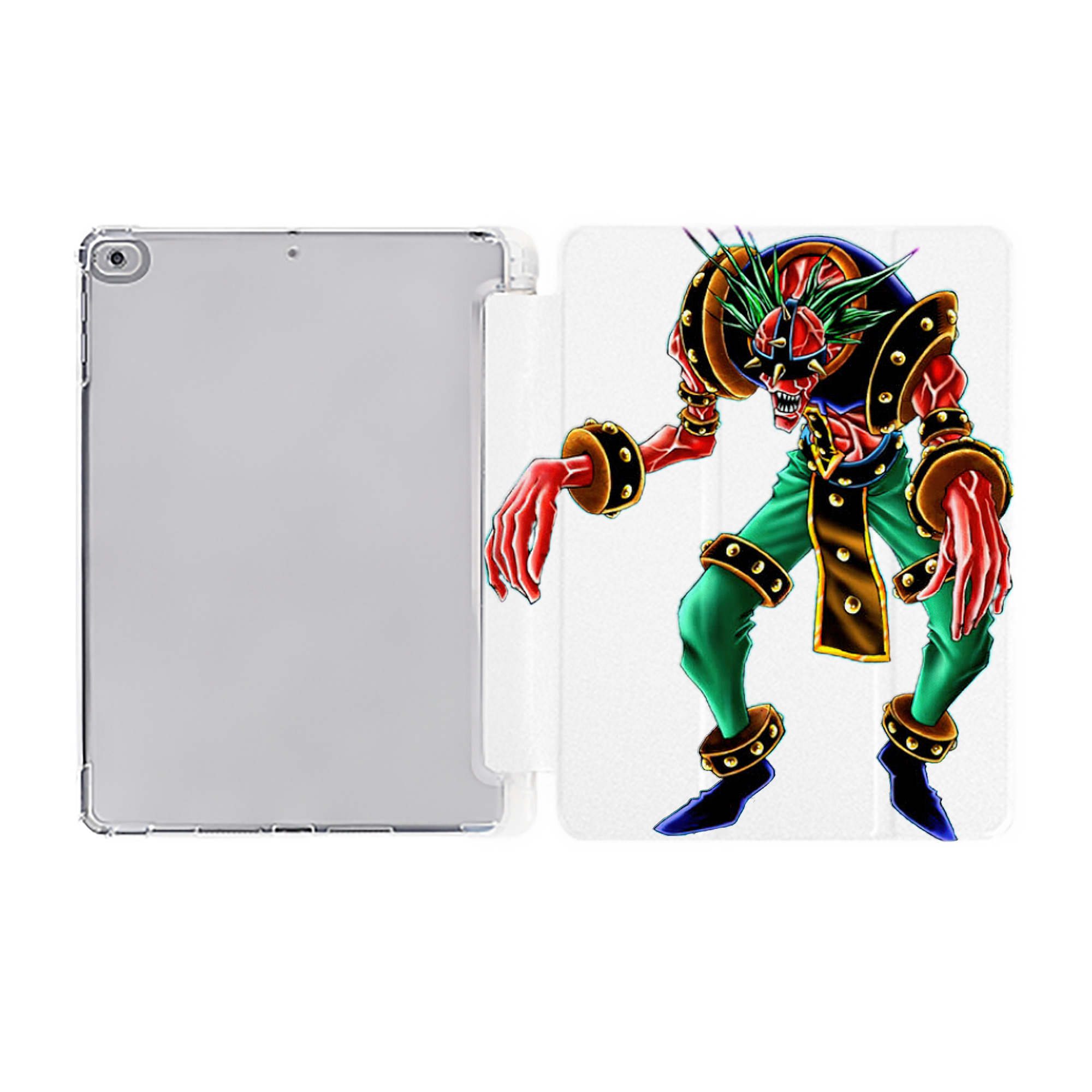 （画像用） 遊☆戯☆王 Yu-Gi-Oh! IPad ケース ペン収納付き 三つ折りスタンド PUレザー×シリコン 対応機種9.5/10.5/10.9インチ